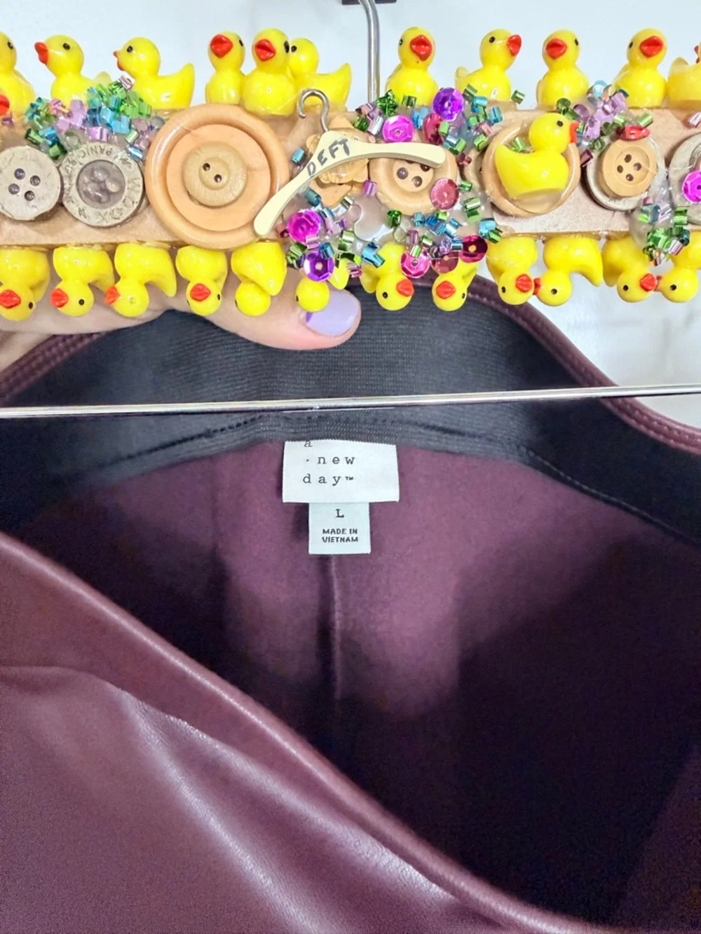 a new day Maroon Faux Leather Skinny Pants - Picture 5 of 5